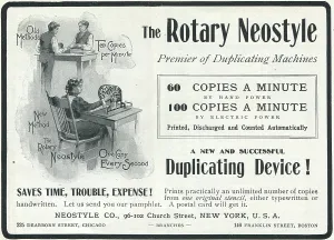 Advertising Prints: Ad For 'Neostyle Duplicating Device'