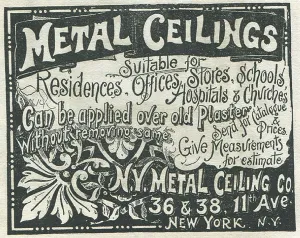 Advertising Prints: Ad For New York Metal Ceilings