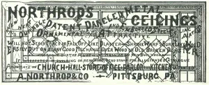Advertising Prints: Ad For 'Northrop's Metal Ceilings'