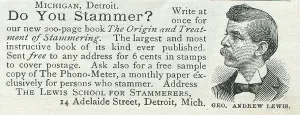 Advertising Prints: Ad For Origin Treatment Of Stammering