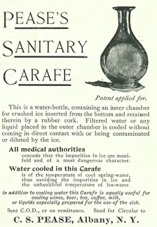 Advertisment Prints: Ad For Pease's Sanitary Carafe