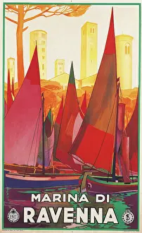 Recreational Pursuit Prints: Advertising poster for Marina di Ravenna, by Unknown Artist, 20th Century, print
