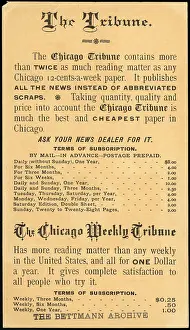 List Prints: Ad With Prices For Chicago Tribune