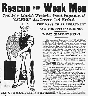 Advertisement for Product Which Helps Weak Men