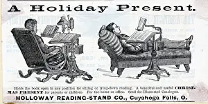 Ad For Reading Stand; Man Reclining