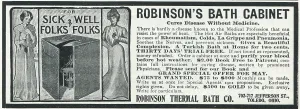 Advertising Prints: Ad For Robinson Vapor Bath Cabinet
