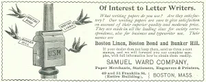 Advertisment Prints: Ad For Samuel Ward Stationery