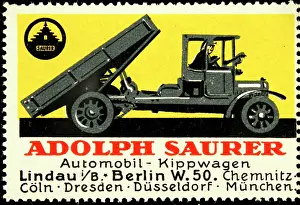 Trucks Prints: Advertising stamp Adolph Saurer automobile