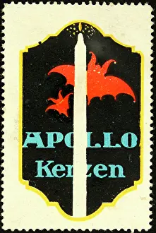 Bats Prints: Advertising stamp Apollo candles