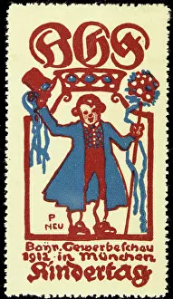 Exhibitions Prints: Advertising stamp Bavarian Trade Show 1912