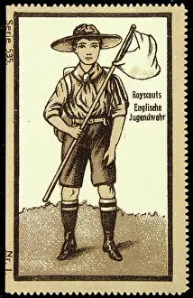 Advertising Label Prints: Advertising stamp Boyscouts Englische Jugendwehr