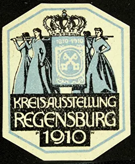Exhibitions Prints: Advertising stamp District exhibition Regensburg 1910
