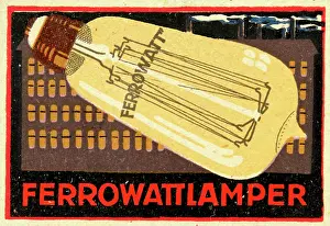 Lamps Prints: Advertising stamp Ferrowatt