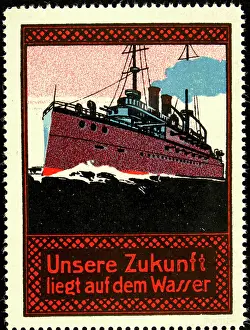 Ships Prints: Advertising stamp Our future lies on water