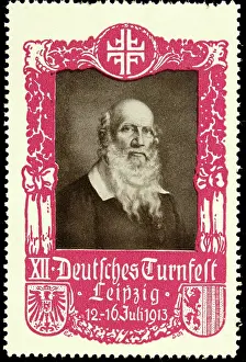 Portraits Prints: Advertising stamp German Gymnastics Festival Leipzig 1913