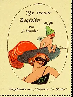Hats Prints: Advertising stamp Meggendorfer Blätter