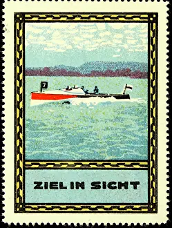 Advertising stamp Motor boat