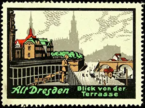 Cities Prints: Advertising stamp Old Dresden