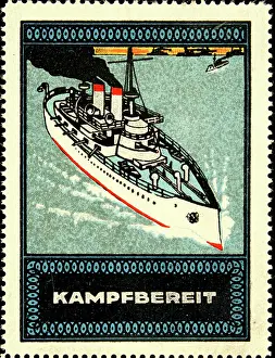 Ships Prints: Advertising stamp Ready for battle