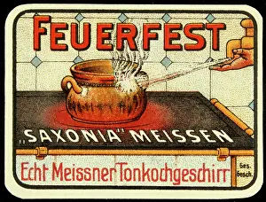 Cooking Utensils Prints: Advertising stamp Saxonia Meissen
