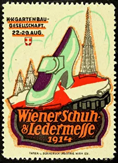 Exhibitions Prints: Advertising stamp Vienna Shoe and Leather Fair 1914