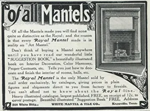 Advertising Prints: Ad For White's Fireplace Mantels