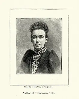 Prints of Vintage illustration of Ada Ellen Bayly a.k.a. Edna Lyall, was an English novelist, and an early feminist Famous Author Prints: Ada Ellen Bayly, Edna Lyall, English novelist and feminist