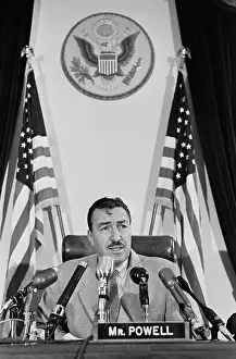 Adam C. Powell Speaking at News Conference