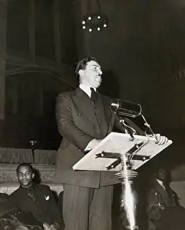 Meeting Prints: Adam Clayton Powell Speaking At Podium