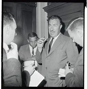 Adam Clayton Powell Speaking to Reporters