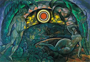 Nude Prints: Adam and Eve, 1912. Artist: Baranov-Rossiné, Vladimir Davidovich (1888-1942)