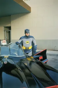 Adam West as Batman with Batmobile