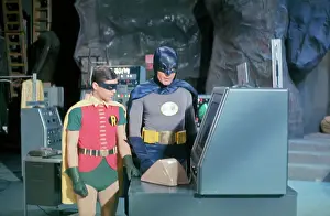 Batman And Robin Prints: Adam West and Bert Ward Filming a Batman Episode