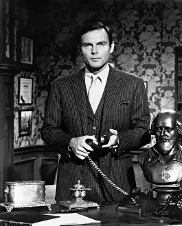 Movie Company Prints: Adam West Holding Telephone Receiver