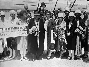 Addams With Flowers In Group Of Women