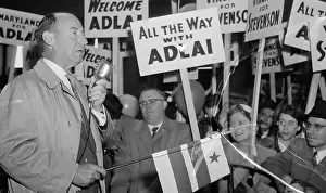 Adlai Stevenson Addressing His Supporters