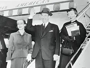 Passenger Airplane Prints: Adlai Stevenson Departing with Friends