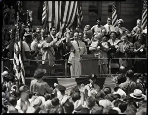 Adlai Stevenson and Labor Leaders at Speech