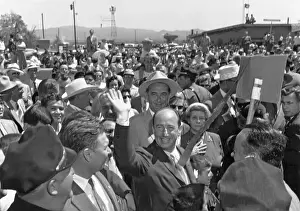 New Mexico Prints: Adlai Stevenson and Lyndon Johnson Greeting Crowd