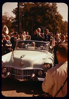 Adlai Stevenson Riding in Car