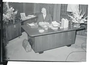 Adlai Stevenson Sitting at His Desk