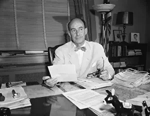 Springfield Prints: Adlai Stevenson With Telegrams