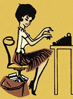 Businesswoman Prints: Administrative Assistant Typing