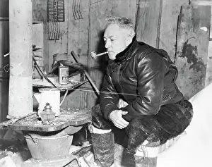 Byrd Prints: Admiral Byrd Relaxing During Expedition