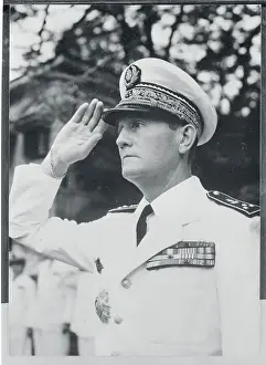Indochina Prints: Admiral Jozan Saluting in Military Uniform