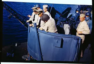 Chester W Prints: Admiral Nimitz on the Sea with his Naval Officers
