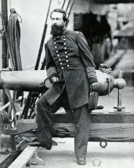 Captured Prints: Admiral Porter Leaning On A Cannon