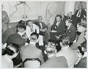 Byrd Prints: Admiral Richard E. Byrd Talking to Reporters
