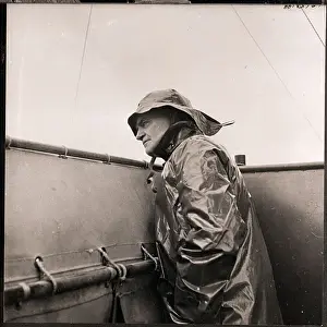 Admiral William Halsey Stands on Bridge