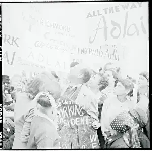 Admirers Celebrating Adlai E.. Stevenson's Arrival